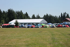 Campsites at the Nisqually reservation during the 2012 Canoe Journey